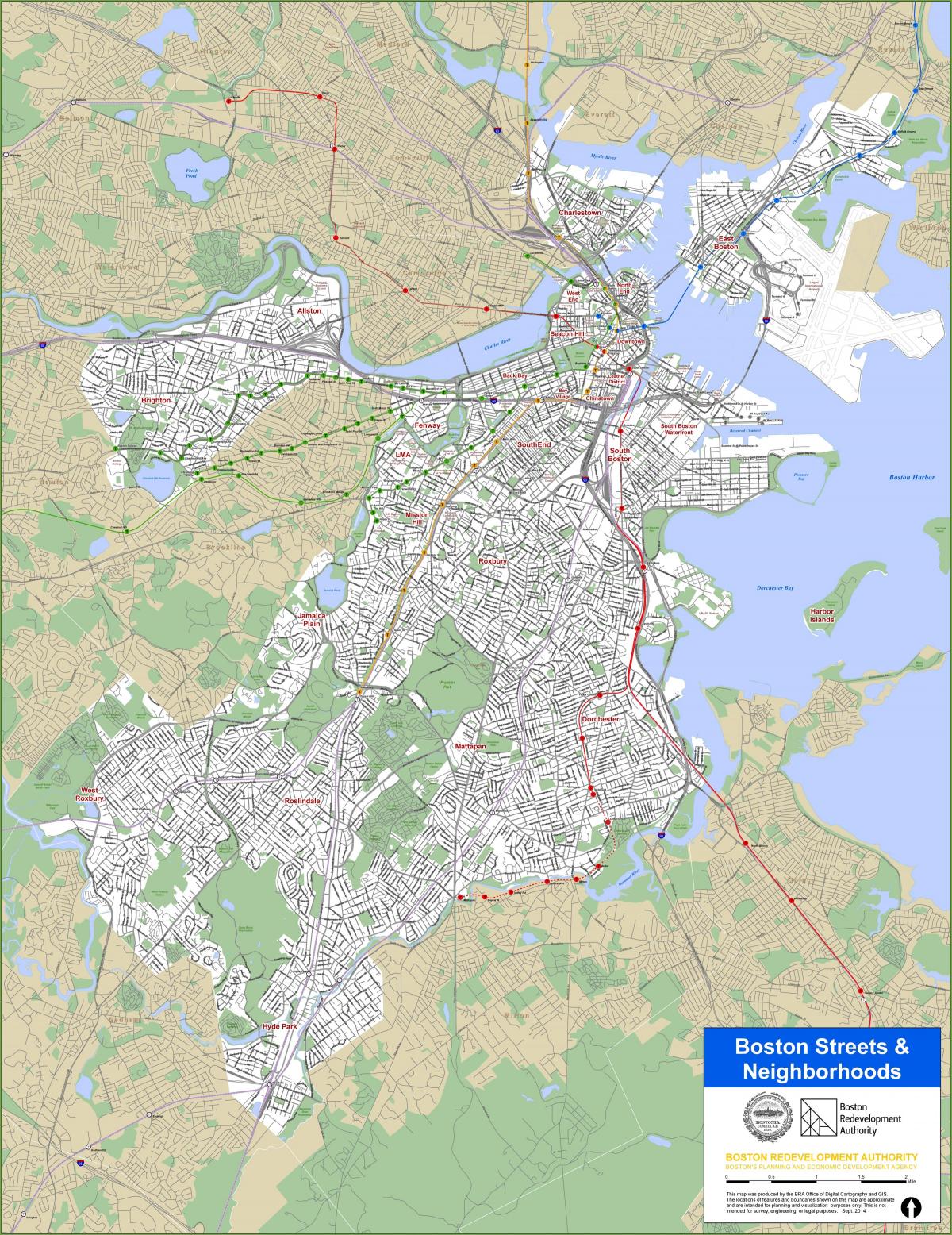 Mapa de calles de Boston