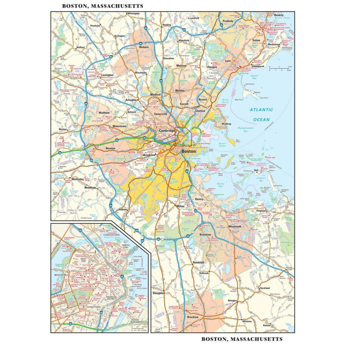 Mapa de carreteras de Boston