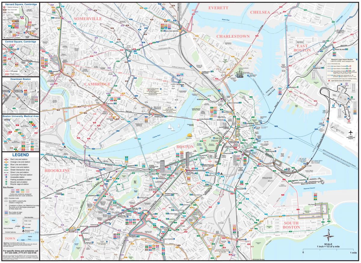 Mapa de la estación de autobuses de Boston